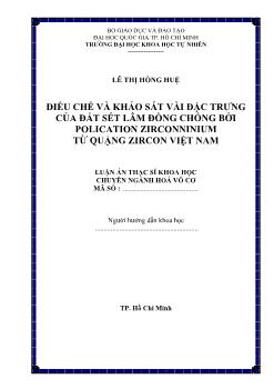 Điều chế và khảo sát vài đặc trưng của đất sét Lâm Đồng chống bởi Polication Zinconninium từ quặng Zircon Việt Nam