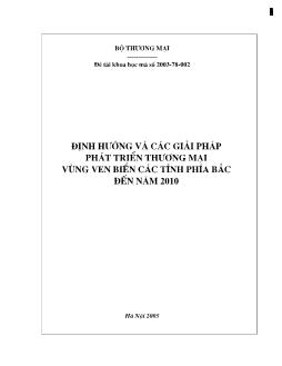 Định hướng các giải pháp phát triển thương mại vùng ven biển các tỉnh phía Bắc đến năm 2015