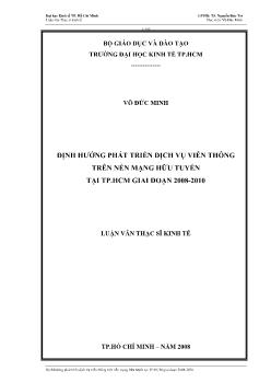 Định hướng phát triển dịch vụ viễn thông trong nền mạng hữu tuyến