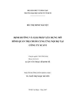 Định hướng và giải pháp xây dựng mô hình quản trị chuỗi cung ứng nội bộ tại Công ty Scavi