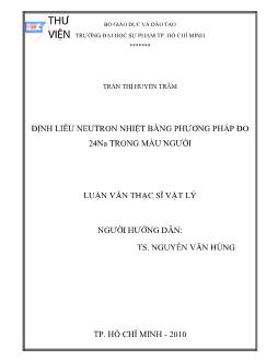 Định liều Neutron nhiệt bằng phương pháp đo 24Na trong máu người