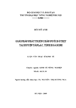 Giải pháp phát triển chăn nuôi bò thịt tại huyện Tân Lạc, tỉnh Hoà Bình