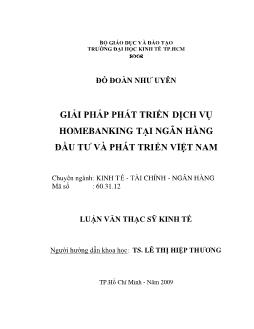 Giải pháp phát triển dịch vụ Homebanking tại Ngân hàng đầu tư và phát triển Việt Nam