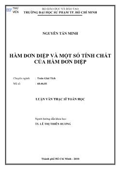 Hàm đơn điệp và một số tính chất của hàm đơn điệp