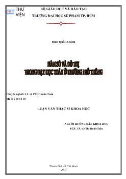 Hàm số và đồ thị trong dạy học toán ở trường phổ thông