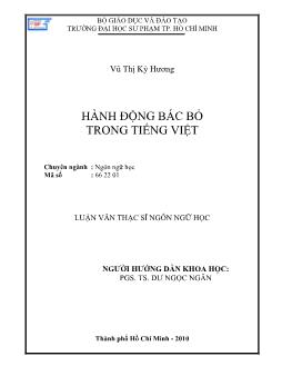 Hành động bác bỏ trong tiếng Việt