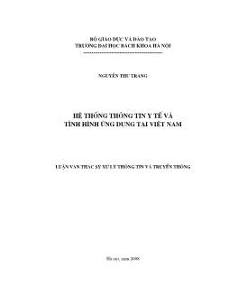 Hệ thống thông tin y tế và tình hình ứng dụng tại Việt Nam