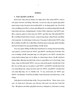 Hoàn thiện kiểm soát chi Ngân sách Nhà nước qua Kho bạc Nhà nước trên địa bàn Tỉnh Phú Thọ