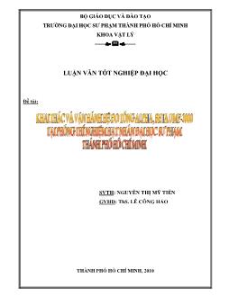 Khai thác và vận hành hệ đo tống Alpha, Beta UMF-2000 tại phòng thí nghiệm hạt nhân Đại học sư phạm, Thành phố Hồ Chí Minh
