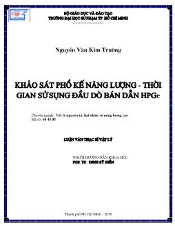 Khảo sát phổ kế năng lượng - Thời gian sử dụng đầu dò bán dẫn HPGe