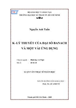 K-Lý thuyết của đại số Banach và một vài ứng dụng