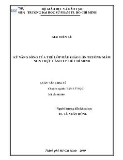 Kỹ năng sống của trẻ lớp mẫu giáo lớn trường mầm non thực hành TP. Hồ Chí Minh