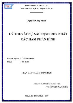 Lý thuyết sự xác định duy nhất các hàm phân hình