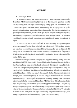 Mô hình phản ánh nghệ thuật trong sáng tác của Honore de balzac và franz kafka (Qua một số tác phẩm tiêu biểu)