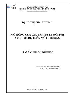 Mở rộng của giá trị tuyệt đối phi Archimede trên một trường