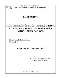 Một định lý mới về ổn định lũy thừa của họ tiến hóa tuần hoàn trên không gian Banach