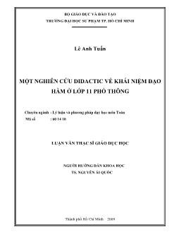 Một nghiên cứu didactic về khái niệm đạo hàm ở lớp 11 phổ thông