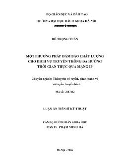 Một phương pháp đảm bảo chất lượng cho dịch vụ truyền thông đa hướng thời gian thực qua mạng IP