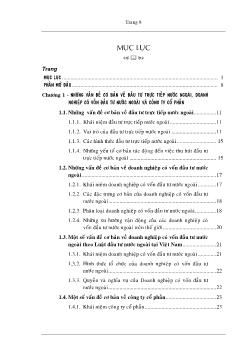Một số giải pháp đẩy nhanh tiến trình chuyển đổi doanh nghiệp có vốn đầu tư nước ngoài sang hoạt động theo hình thức Công ty Cổ phần ở Việt Nam