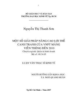 Một số giải pháp nâng cao lợi thế cạnh tranh của VNPT mạng viễn thông đến năm 2010