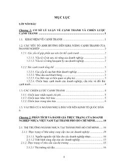 Một số giải pháp nâng cao năng lực cạnh tranh của doanh nghiệp Nhựa Việt Nam tại TP.HCM