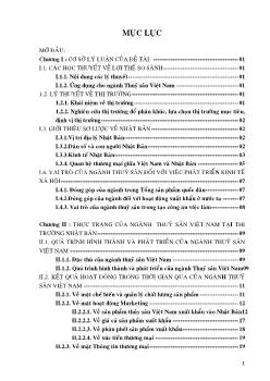 Một số giải pháp nhằm mở rộng thị trường Nhật Bản cho ngành thủy sản Việt Nam đến năm 2010