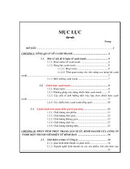 Một số giải pháp nhằm nâng cao năng lực cạnh tranh của Công ty TNHH một thành viên Điện Tử Bình Hòa