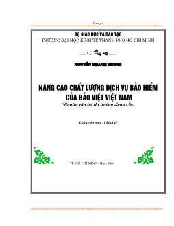 Nâng cao chất lượng dịch vụ bảo hiểm của Bảo Việt Việt Nam