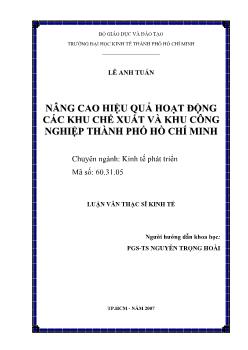 Nâng cao hiệu quả hoạt động của KCX và KCN TP.HCM