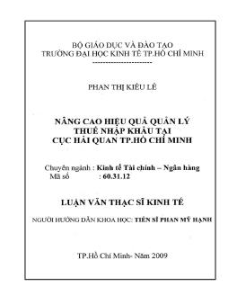 Nâng cao hiệu quả quản lý thuế nhập khẩu tại Hải quan TP.HCM