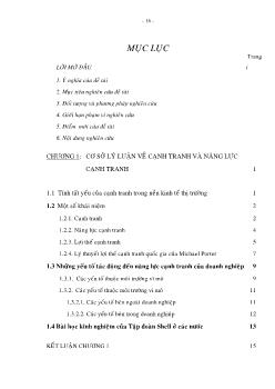 Nâng cao năng lực cạnh tranh của Công ty Shell trên thị trường hóa chất Pholyols ở Việt Nam