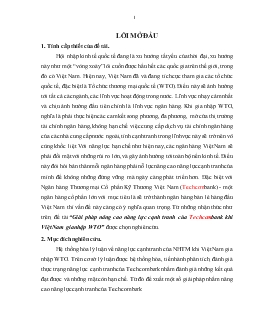 Nâng cao năng lực cạnh tranh của Ngân hàng thương mại cổ phần Kỹ thương Việt Nam - Techcombank khi Việt Nam gia nhập WTO
