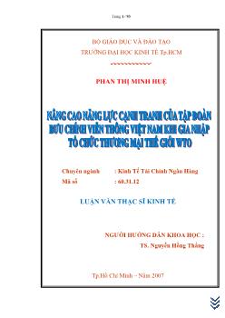 Nâng cao năng lực cạnh tranh của tập đoàn Bưu chính viễn thông Việt Nam khi gia nhập tổ chức thương mại thế giới WTO