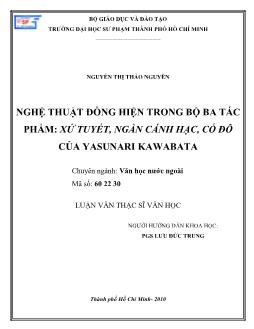 Nghệ thuật đồng hiện trong bộ ba tác phẩm: Xú tuyết, Ngàn cánh hạc, Cố đô của Yasunari Kawabata