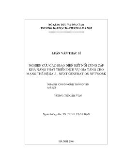 Nghiên cứu các giao diện kết nối cung cấp khả năng phát triển dịch vụ gia tăng cho mạng thế hệ sau-NEXT GENERATION NETWORK