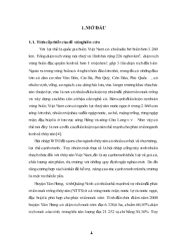 Nghiên cứu các mối liên kết chủ yếu trong nuôi, chế biến và tiêu thụ tôm ở huyện Yên Hưng tỉnh Quảng Ninh