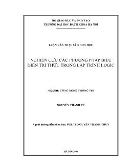 Nghiên cứu các phương pháp biểu diễn tri thức trong lập trình logic