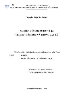 Nghiên cứu didactic về rx trong toán học và trong vật lý
