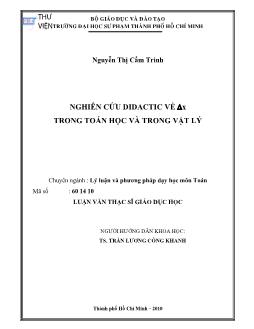Nghiên cứu Didatic về rx trong Toán học và trong Vật lý