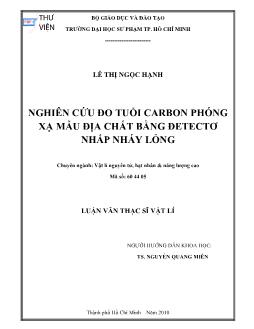 Nghiên cứu đo tuổi carbon phóng xạ mẫu địa chất bằng Đetectơ nhấp nháy lỏng