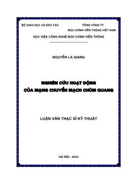 Nghiên cứu hoạt động của mạng chuyển mạch chùm quang