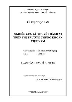 Nghiên cứu lý thuyết hành vi trên thị trường chứng khoán Việt Nam