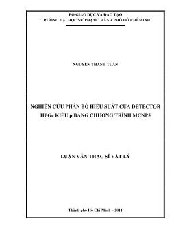Nghiên cứu phân bố hiệu suất của Đetectơ HPGe kiểu p bằng chương trình MCNP5