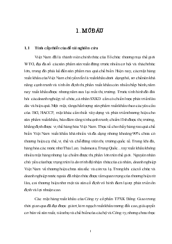 Nghiên cứu quá trình phát triển thương hiệu DOVECO của Công ty cổ phần thực phẩm xuất khẩu Đồng Giao