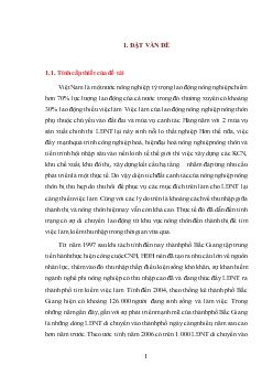 Nghiên cứu sự di chuyển của Lao động nông thôn đến làm việc tại thành phố Bắc Giang, tỉnh Bắc Giang