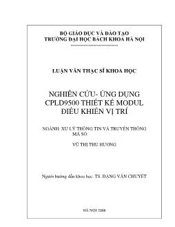 Nghiên cứu - Ứng dụng CPLD9500 thiết kế modul điều khiển vị trí