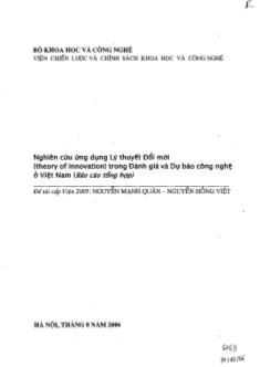 Nghiên cứu ứng dụng lý thuyết đổi mới (theory invovation) trong đánh giá và dự báo công nghệ ở Việt Nam