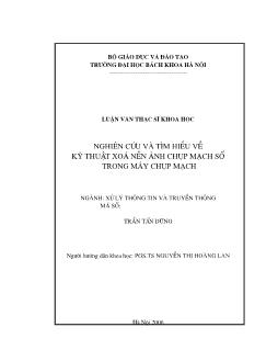 Nghiên cứu và tìm hiểu về kỹ thuật xoá nền ảnh chụp mạch số trong máy chụp mạch