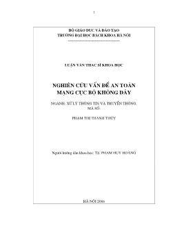 Nghiên cứu vấn đề an toàn mạng cục bộ không dây