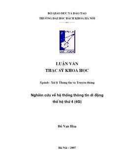 Nghiên cứu về hệ thống thông tin di động thế hệ thứ 4 (4G)